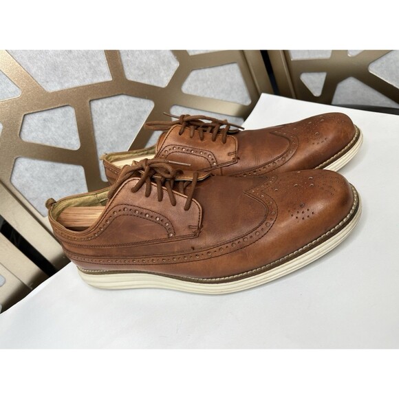 Cole Haan Grand Long Wing II Leather Brown C21133 Men Sz 10 M Oxford Derby Shoes main image 9